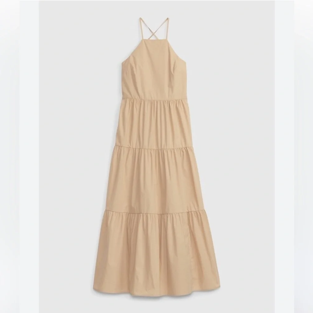 GAP Tie back halter maxi dress Size 10 New with tag Sand beige color